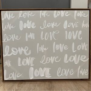 LOVE Printed Framed Canvas